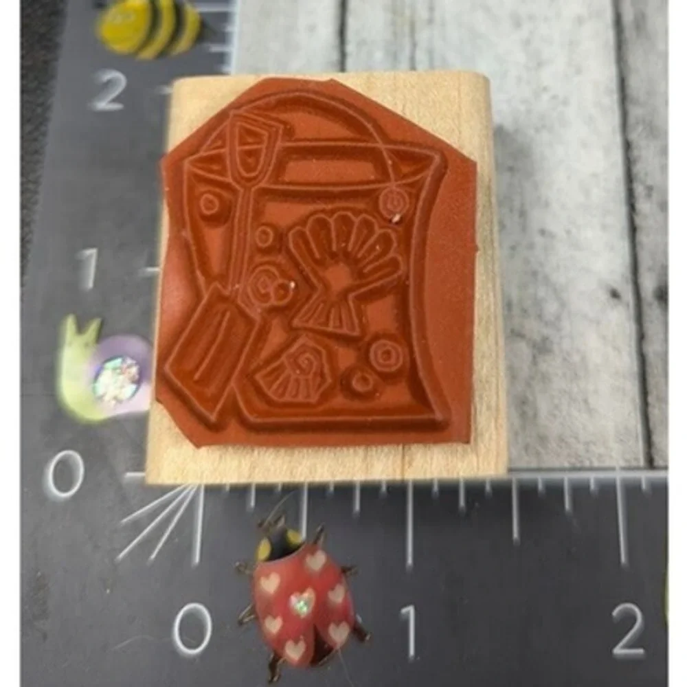 Stampin' Up! Beach Sand Pail Shovel 2004 Rubber Stamp Wood #A76